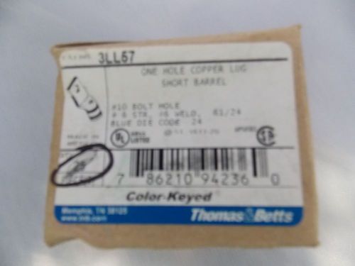 Lot of 9 t&amp;b 54134 compression lug, 6 awg, #10 stud size thomas &amp; betts for sale