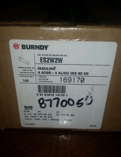 100 Count Burndy ES2W2W  Insulink New in box