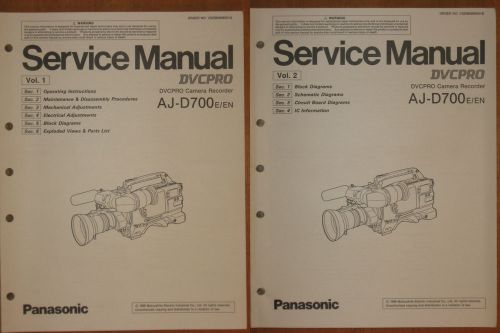 Panasonic Genuine Service Manual for AJ-D700E DVCPRO Camera Recorder