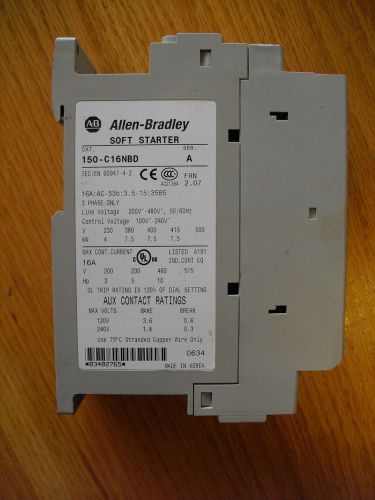 AB Allen Bradley Soft Starter 150-C16NBD ser A FRN 1.0 3-10HP