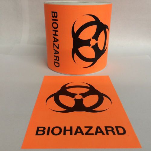 100 Labels 3.5x5 Biohazard Caution Warning Special Handling D.O.T. Stickers