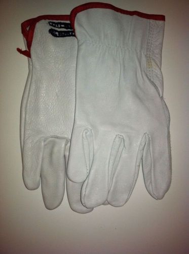 white leather work gloves size small