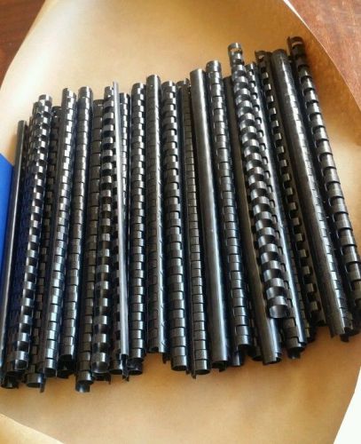 Lot of 60 pc. Ibico 1/2&#034; Black Plastic Binding Comb Spines, Free Shipping