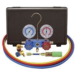Mastercool 89660-uv 134a aluminum manifold gauge set with 60in hoses and standar for sale