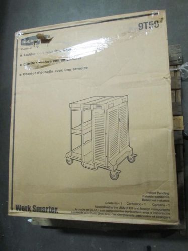 Rubbermaid ladder cart with cabinet for sale