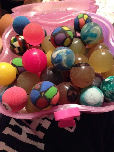 Lot of 50 - 1&#034; Mixed Bouncy Balls in Container Premium Quality Party Favors