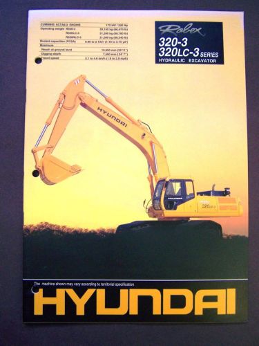 Hyundai Robex 320-3 / 320LC-3 Hydraulic Excavators Brochure/Specs Book