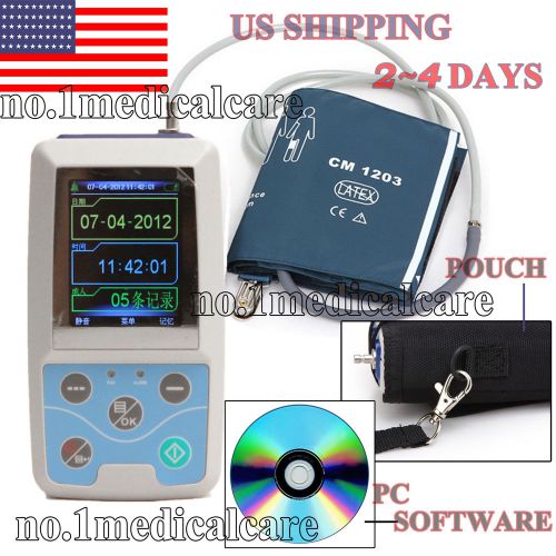 USA SHIPPING  24h NIBP Holter Ambulatory Blood Pressure Monitor USB SW ,ABPM50