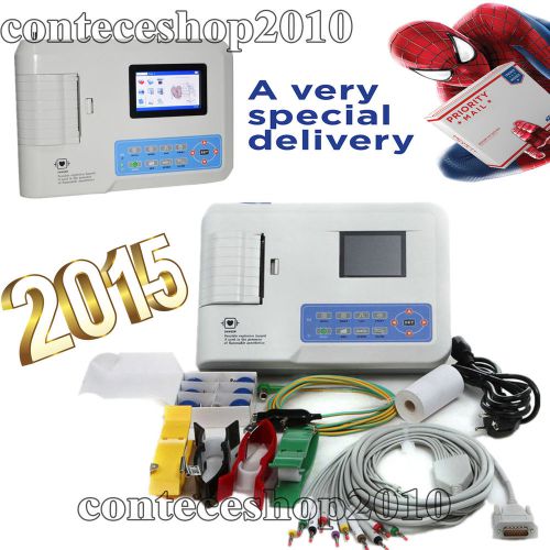 US Stock! Digital 3 Channel color ECG/EKG Machine with PC SW, Thermal Printer