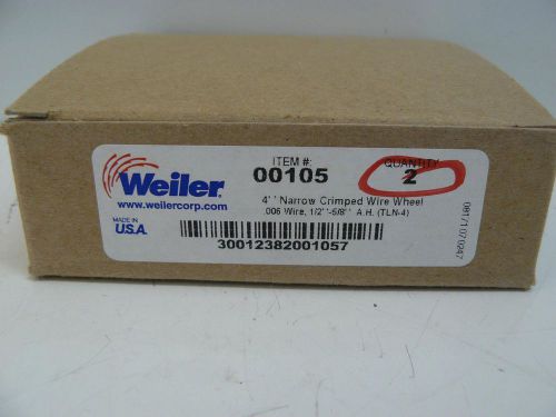 NEW WEILER 00105 4&#034; NARROW CRIMPED WIRE WHEEL 2 PACK