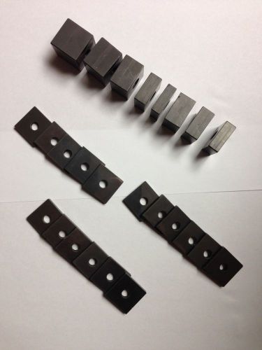 Pratt &amp; Whitney Solid Carbide Square Gage Blocks,(25) Assorted,Used