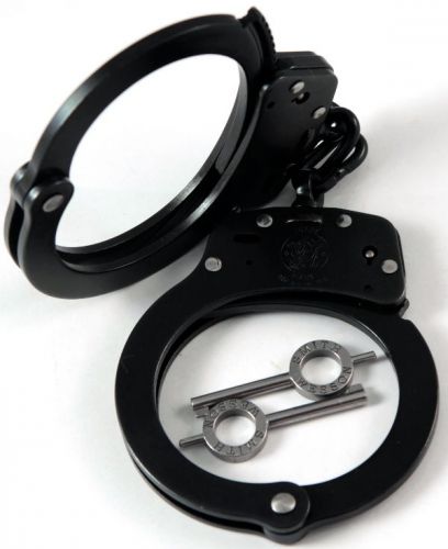 Smith &amp; Wesson 100-1 Black Melonite Police Handcuffs Prison Restraints Bondage N