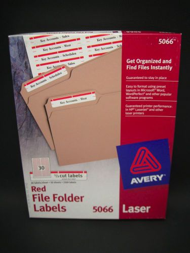 Avery 5066 file folder labels  USED RED