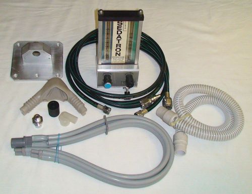 Parkell sedatron dental nitrous oxide oxygen flowmeter - hoses, wall mount+ more for sale