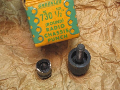 Greenlee 1/2&#034; Diameter 730 Radio Chassis Knockout Punch Original Box EXC+