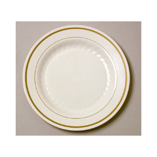 WNA Comet Masterpiece 6&#034; Plastic Plate in cream with Gold Accents