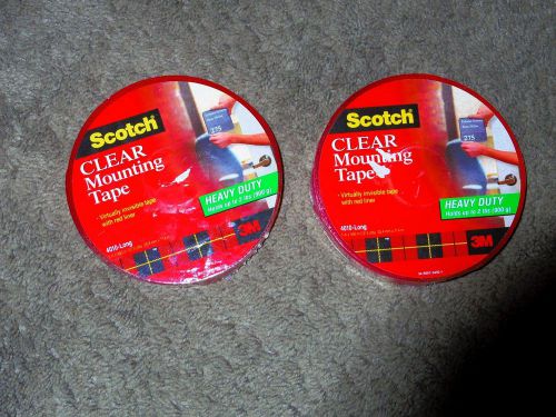 Scotch heavy duty clear mounting tape 2 new rolls for sale