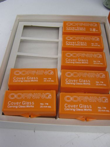 LOT OF 7 BOXES CORNING 2870-PAR 25 COVER GLASS 1 1/2 (25MM)