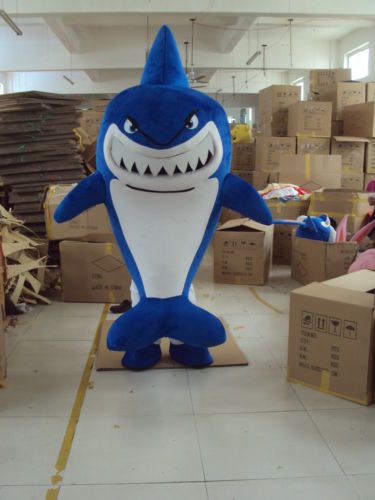 New shark mascot costume fancy dress adult suit size r160 for sale