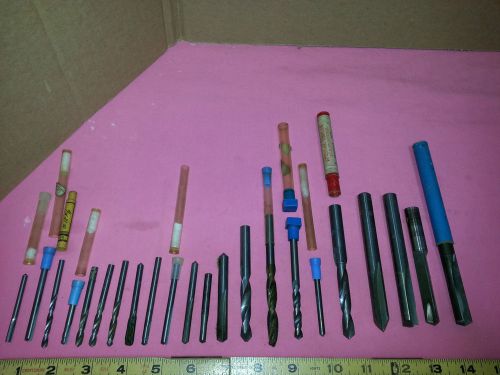 MACHINIST&#039;S LOT OF ASSORTED SIZE &amp; SHAPES SOLID  CARBIDE DRILL BIT S