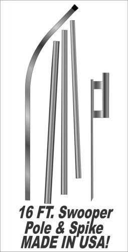 Heavy Duty 4 piece 15ft Advertising Swooper Flag Mast + BASE MOUNT