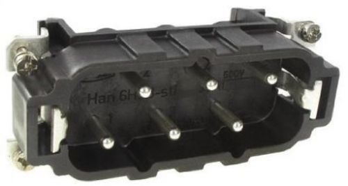 HARTING HAN6HSB-STI RYTRON CONNECTOR 6 PIN MALE INSERT NEW