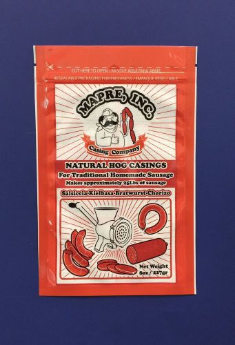 Premium natural hog casings 8oz package (makes approximately 25 lbs of sausage) for sale