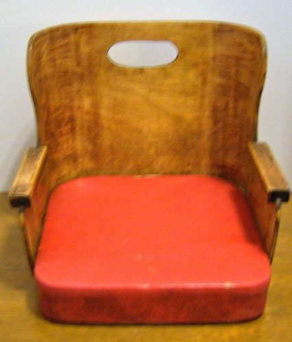 Vintage Booster Seat Chair Wood and Red Vinyl Barber Childs Seat