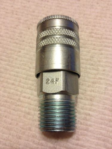 Parker Pneumatic Quick Coupling 24F,Body 3/8&#034;,Male 1/2&#034; -14 NPTF,FREE SHIP