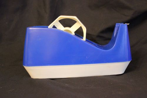 New! Desktop Weighted Tape Dispenser. 1&#034; &amp; 3&#034; Core. Blue. For 1&#034; Wide Rolls.