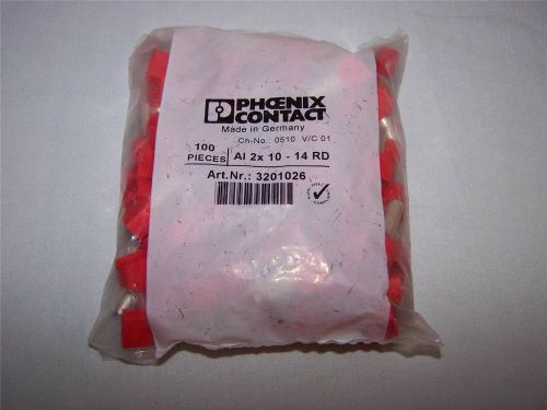 PHOENIX CONTACT 3201026 FERRULE RED AI-TWIN 2X10-14RD NEW IN BAG LOT OF 100