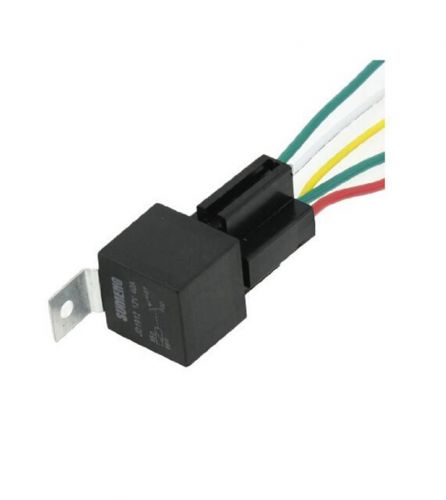 1x 12v 12volt 40a auto automotive relay socket 40 amp relay &amp; wires for sale