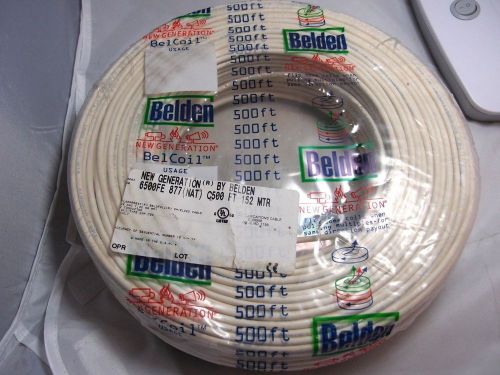 New belden 6500 fe 877 nat 500&#039; 2 conductor 22awg shielded flamarrest wire cable for sale