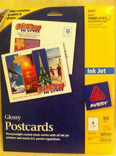Avery Ink Jet Postcards Glossy White 5 1/2&#034; X 4 1/2&#034; 100 Cards