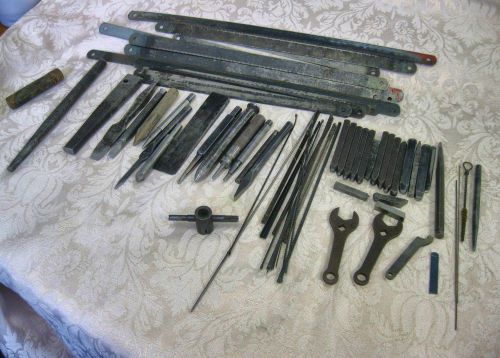 LARGE LOT OF MACHINISTS TOOLS-HACK SAW BLADES-PUNCH-COUNTER SINKS-CHISEL,ETC