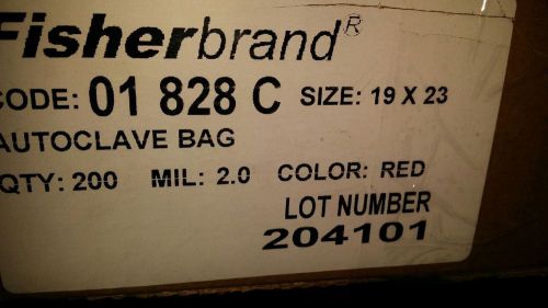 200 fisher autoclave bag red sterilization 9 x 23 2mil 01-828c medical lab new for sale