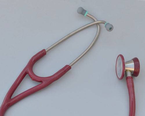 Dual head with bell cardiology stethoscope professional quality 3 star burgundy for sale