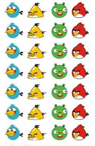 Angry Bird Chocolate Candy Cake Frosting Transfer Sheet Mold edible