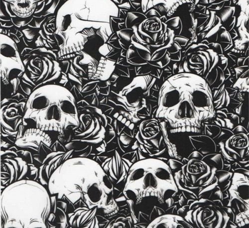 Skulls and roses hydrographics water transfer printing film *free gift for sale