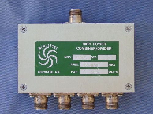 RF Power Divider / Combiner, 4 way, 20 - 100 MHz, 600 Watts!