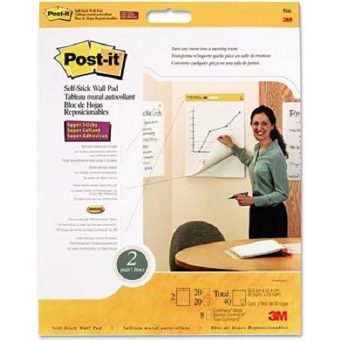 Post-it easel pads super sticky self-stick wall poster pad, 20&#034; x 23&#034;, 2pk for sale