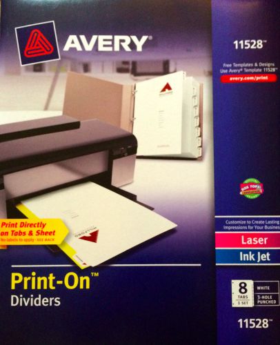 Avery 11528, Print-On Dividers, 8-Tab, 3-Hole Punched, 8-1/2 x 11
