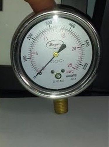 Dwyer Pressure Gauge SGX-D8222N Range 0-25&#034; w.c. (0-600 mm), Stainless Steel
