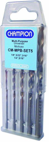 Champion Proline CM-MPB-SET5 Multi-Purpose Carbide Tipped Rotary Drill Bit, 5...