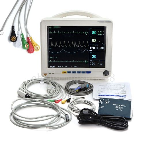 2015 new 12-inch large display Patient Monitor ICU 6-Parameter, with Voice alarm