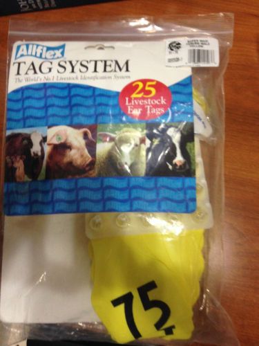 New Allflex MAXI #51-75 Ear Tags bag of 25 for cattle, calf tags yellow