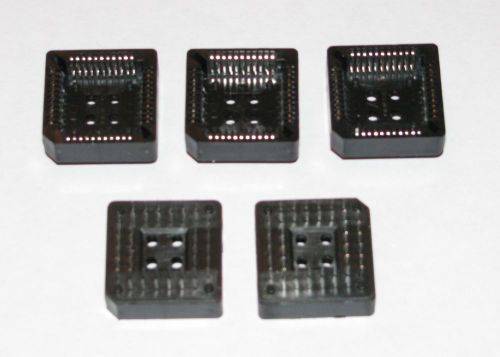 (5) 44-Pin PLCC Sockets with Solder Tail  Pins New