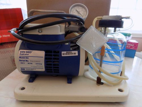Gen-med aspirator model ea vacuum pump w/ glass bottle for sale