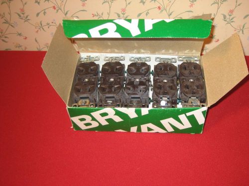 10 BRYANT 20 AMP BROWN COMMERCIAL DUPLEX RECEPTACLE OUTLET # CR20-B