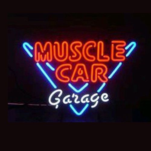 17*14 MUSCLE CAR GARAGE Neon Light Sign Store Display Beer Bar Sign Real Neon